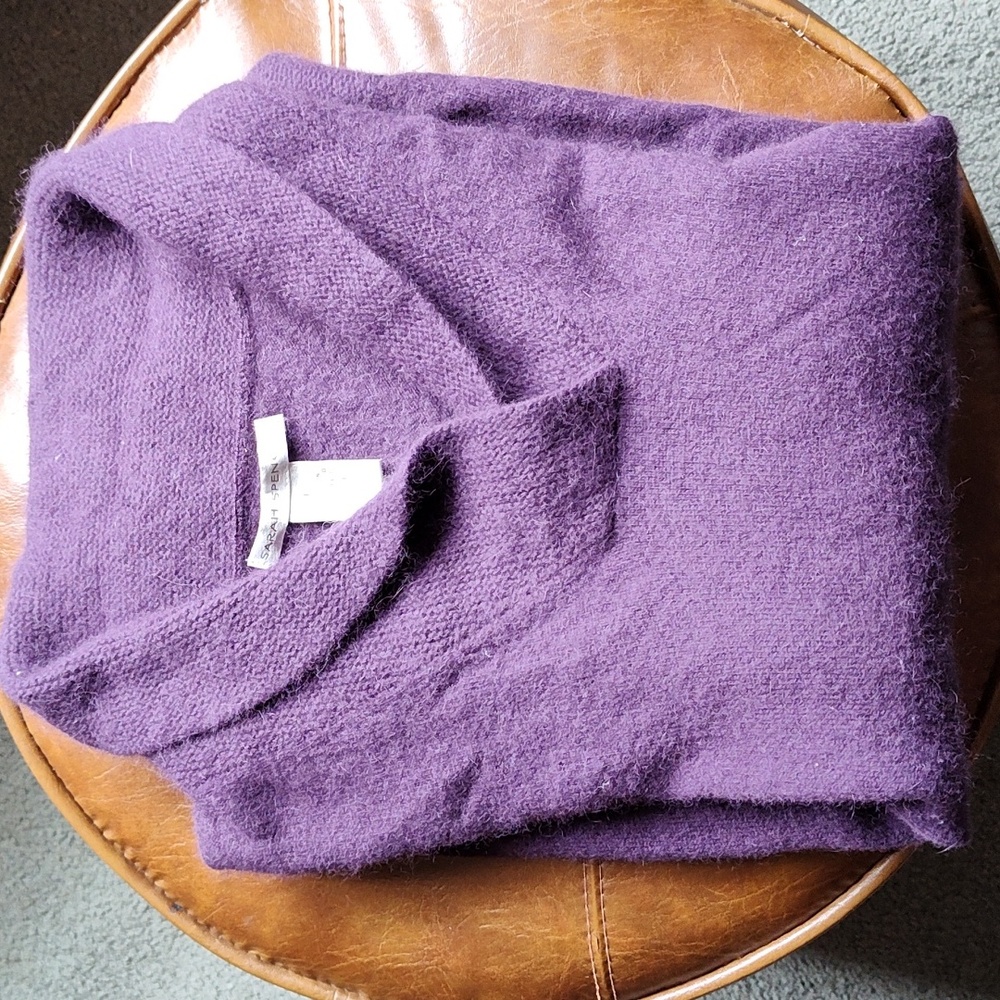 Sarah Spenser Angora and lambswool split neck collared sweater size L - Picture 8 of 8